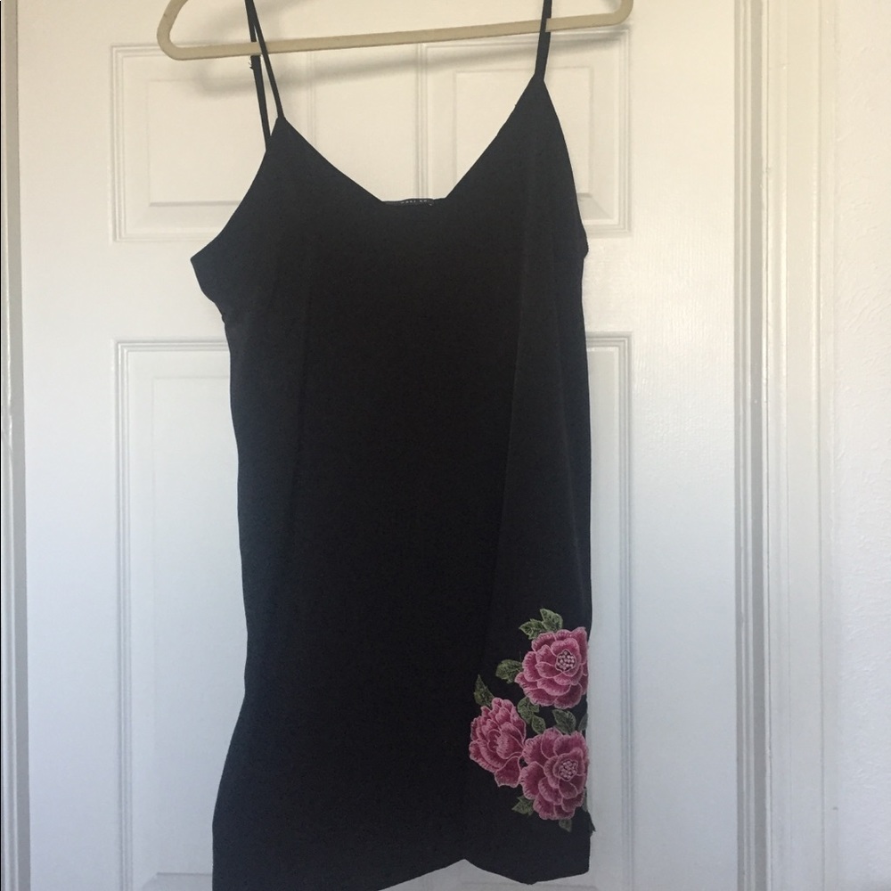 Black silk slipdress